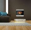 Klover Wave 110 wood pellet stove with light coloured stone cladding